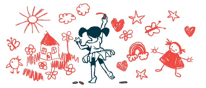A young girl draws on a wall.