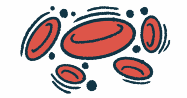 Illustration of red blood cells.