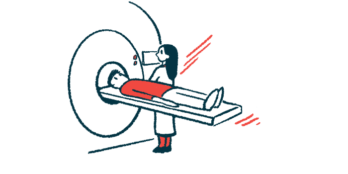 A clinician prepares a patient to undergo an MRI scan.