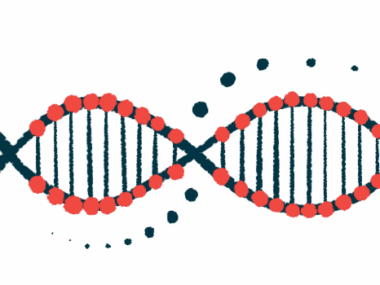 A close-up view of a DNA strand highlights its double-helix structure.